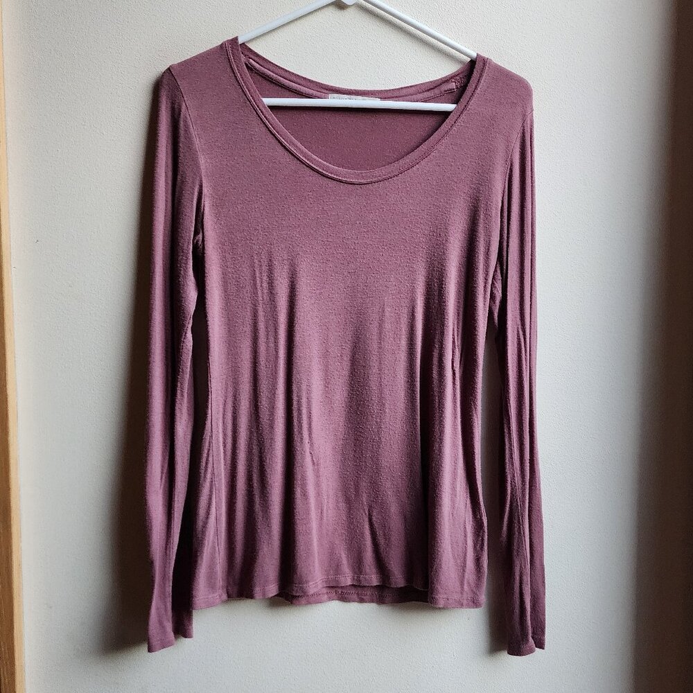 Active Basic Mauve Long Sleeve Athleisure Jersey Size Large